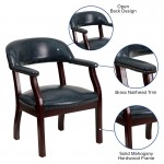 Navy Vinyl Luxurious Conference Chair with Accent Nail Trim