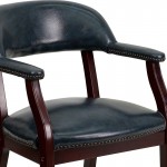 Navy Vinyl Luxurious Conference Chair with Accent Nail Trim