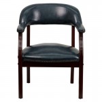 Navy Vinyl Luxurious Conference Chair with Accent Nail Trim