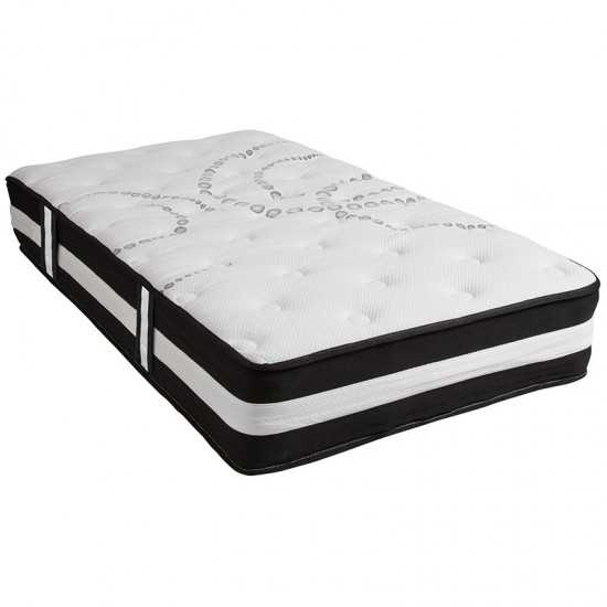 Capri Comfortable Sleep 12 Inch CertiPUR-US Certified Foam and Pocket Spring Mattress, Twin Mattress in a Box