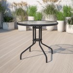 31.5'' Round Tempered Glass Metal Table