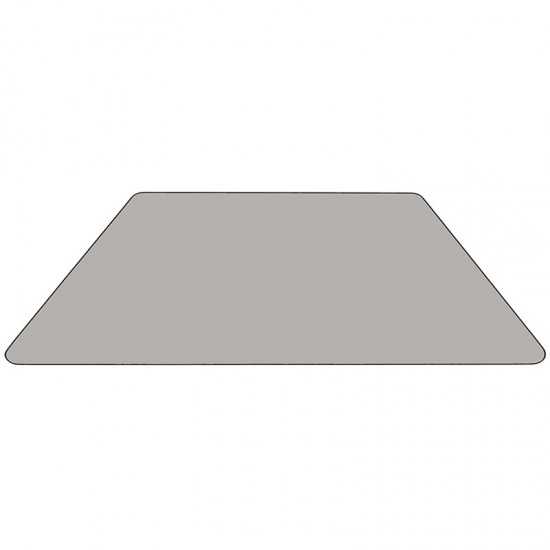 22.5''W x 45''L Trapezoid Grey HP Laminate Activity Table - Height Adjustable Short Legs