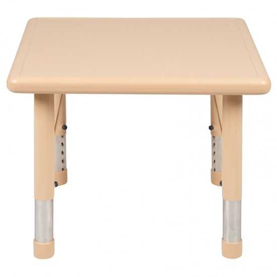 24" Square Natural Plastic Height Adjustable Activity Table