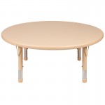 45" Round Natural Plastic Height Adjustable Activity Table