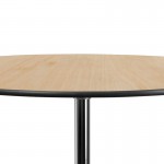 36'' Round Wood Cocktail Table with 30'' and 42'' Columns