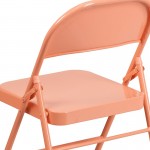 Series Sedona Coral Triple Braced & Double Hinged Metal Folding Chair