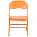 Series Orange Marmalade Triple Braced & Double Hinged Metal Folding Chair