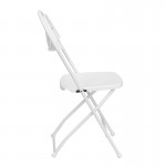 650 lb. Capacity White Plastic Fan Back Folding Chair