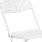 650 lb. Capacity White Plastic Fan Back Folding Chair