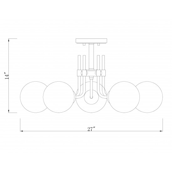 Z-Lite 5 Light Semi Flush Mount