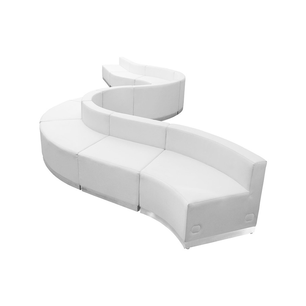 Melrose White LeatherSoft Reception Configuration, 10 Pieces