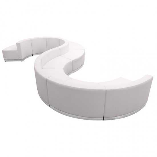 Melrose White LeatherSoft Reception Configuration, 9 Pieces