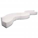 Melrose White LeatherSoft Reception Configuration, 8 Pieces