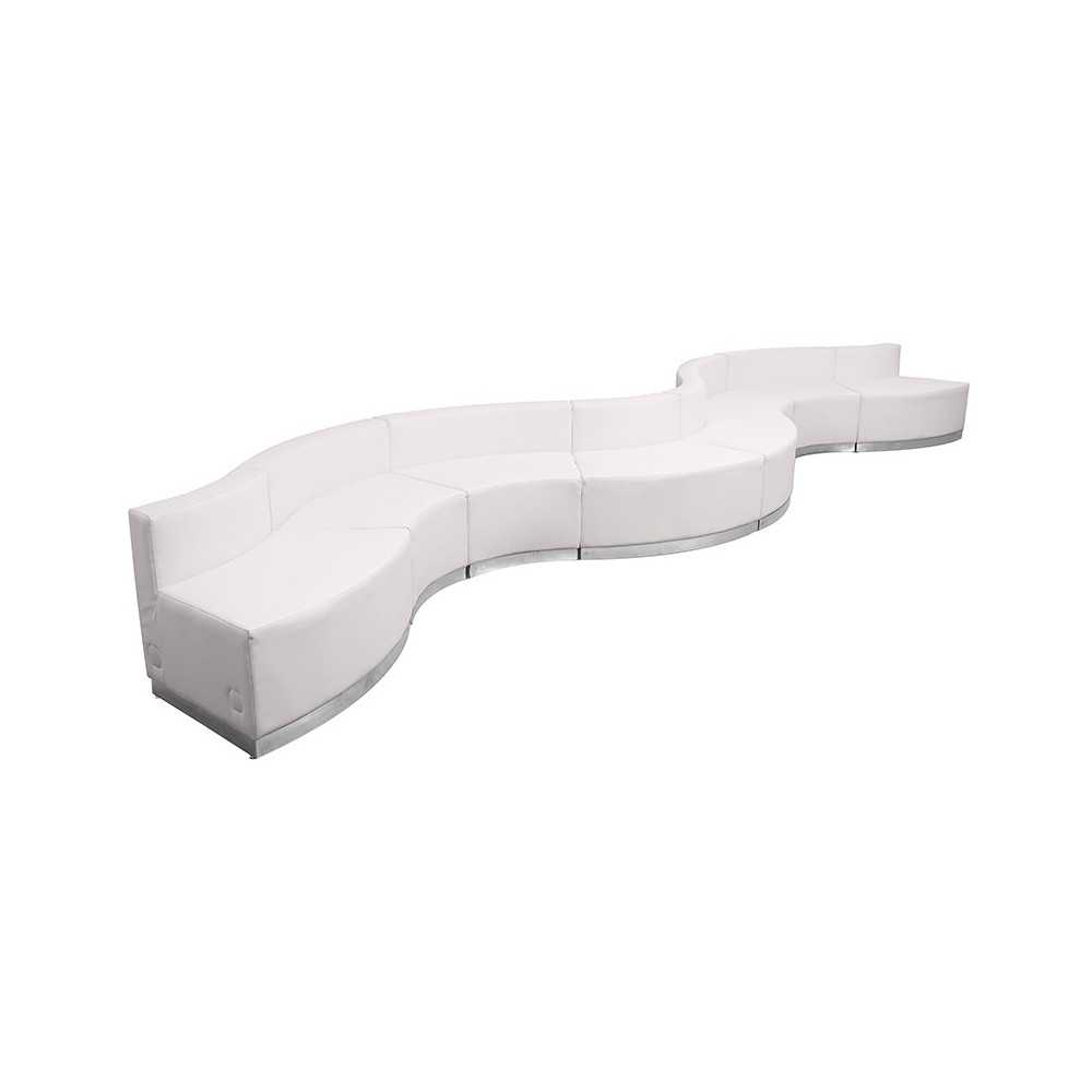 Melrose White LeatherSoft Reception Configuration, 8 Pieces