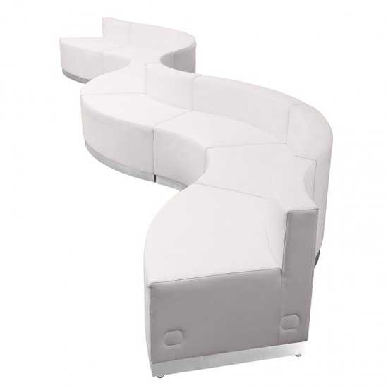 Melrose White LeatherSoft Reception Configuration, 8 Pieces