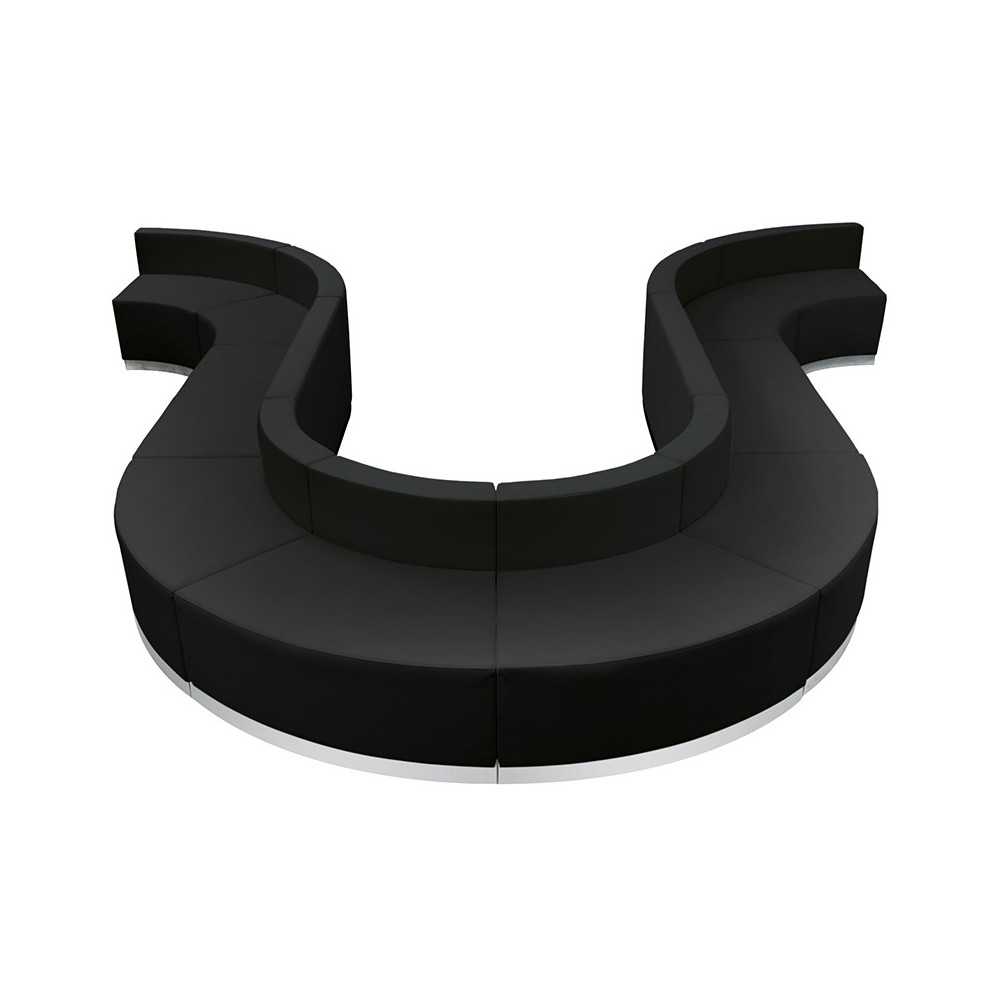 Black LeatherSoft Reception Configuration, 10 Pieces Black LeatherSoft Reception Configuration, 10 Pieces