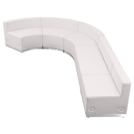 Melrose White LeatherSoft Reception Configuration, 5 Pieces