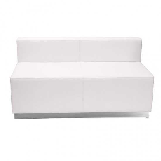 Melrose White LeatherSoft Reception Configuration, 5 Pieces