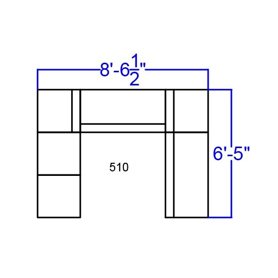 Black LeatherSoft Reception Configuration, 6 Pieces