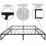 14 Inch Metal Platform Bed Frame - No Box Spring Needed with Steel Slat Support and Quick Lock Functionality (King)