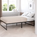 14 Inch Metal Platform Bed Frame - No Box Spring Needed with Steel Slat Support and Quick Lock Functionality (Twin)