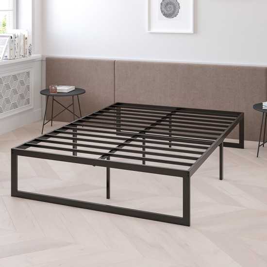 14 Inch Metal Platform Bed Frame - No Box Spring Needed with Steel Slat Support and Quick Lock Functionality (Twin)