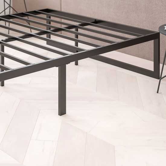 14 Inch Metal Platform Bed Frame - No Box Spring Needed with Steel Slat Support and Quick Lock Functionality (Twin)