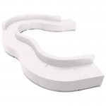 Melrose White LeatherSoft Reception Configuration, 11 Pieces