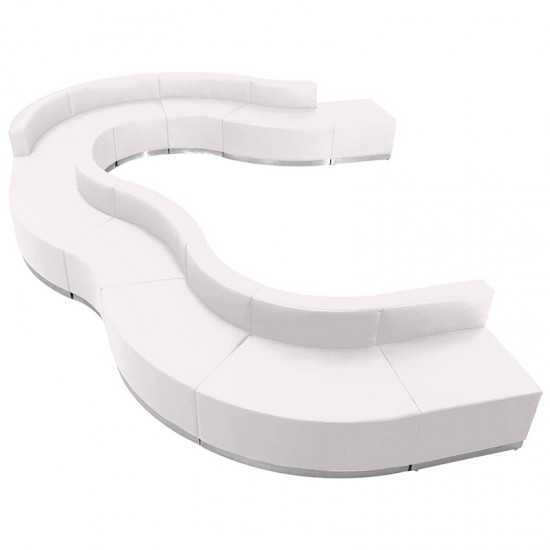 Melrose White LeatherSoft Reception Configuration, 11 Pieces