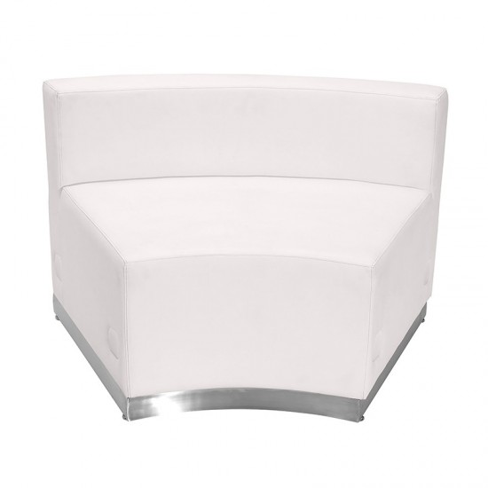 Melrose White LeatherSoft Reception Configuration, 5 Pieces