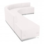 Melrose White LeatherSoft Reception Configuration, 5 Pieces