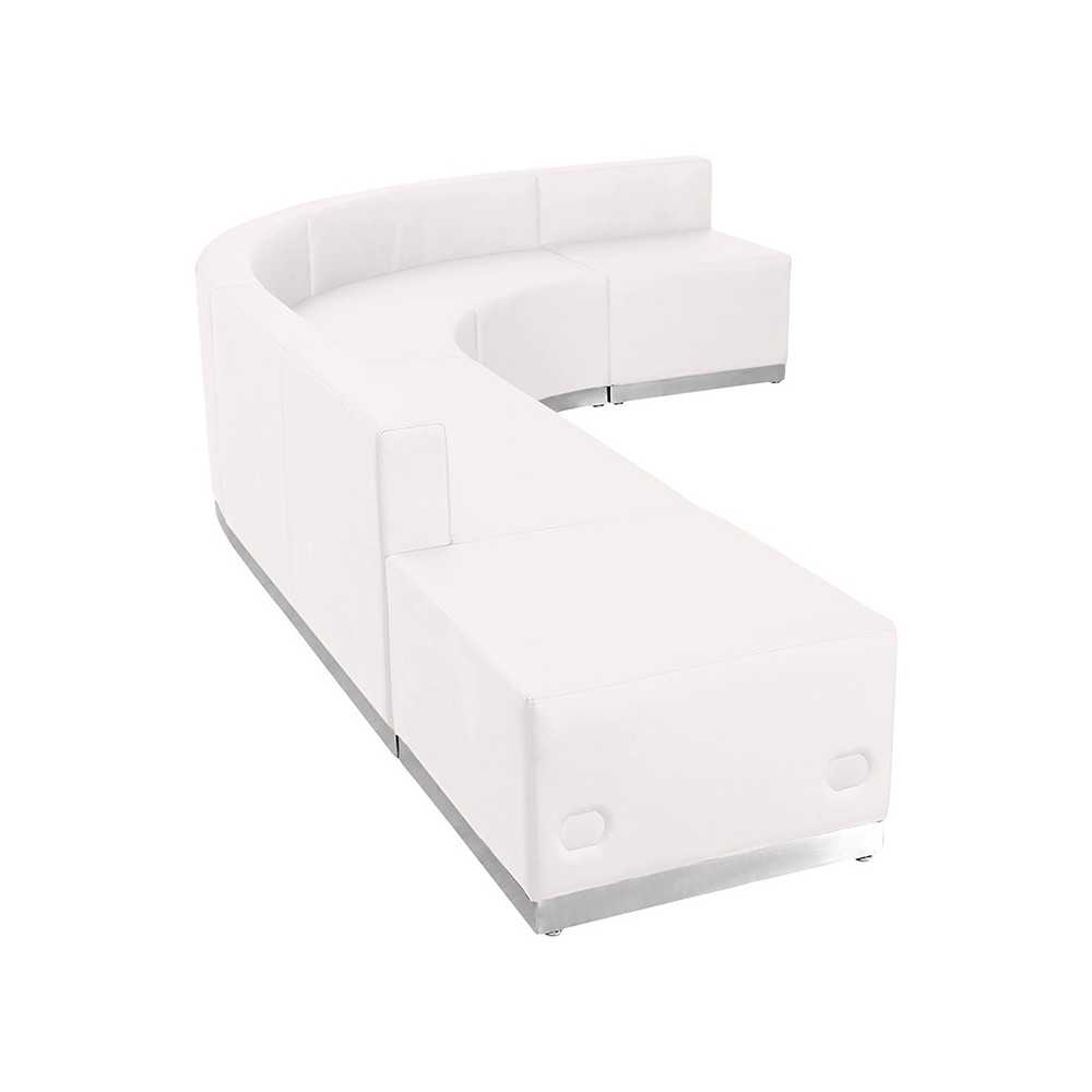 Melrose White LeatherSoft Reception Configuration, 5 Pieces