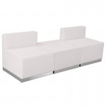 Melrose White LeatherSoft Reception Configuration, 3 Pieces