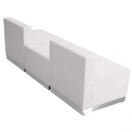 Melrose White LeatherSoft Reception Configuration, 3 Pieces