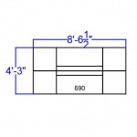 Black LeatherSoft Reception Configuration, 6 Pieces