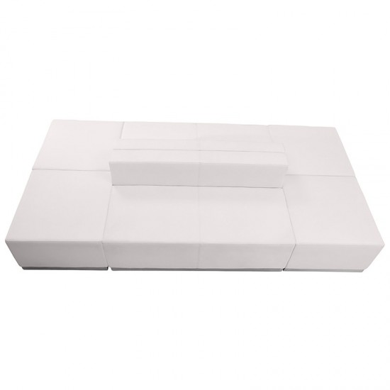 Melrose White LeatherSoft Reception Configuration, 6 Pieces