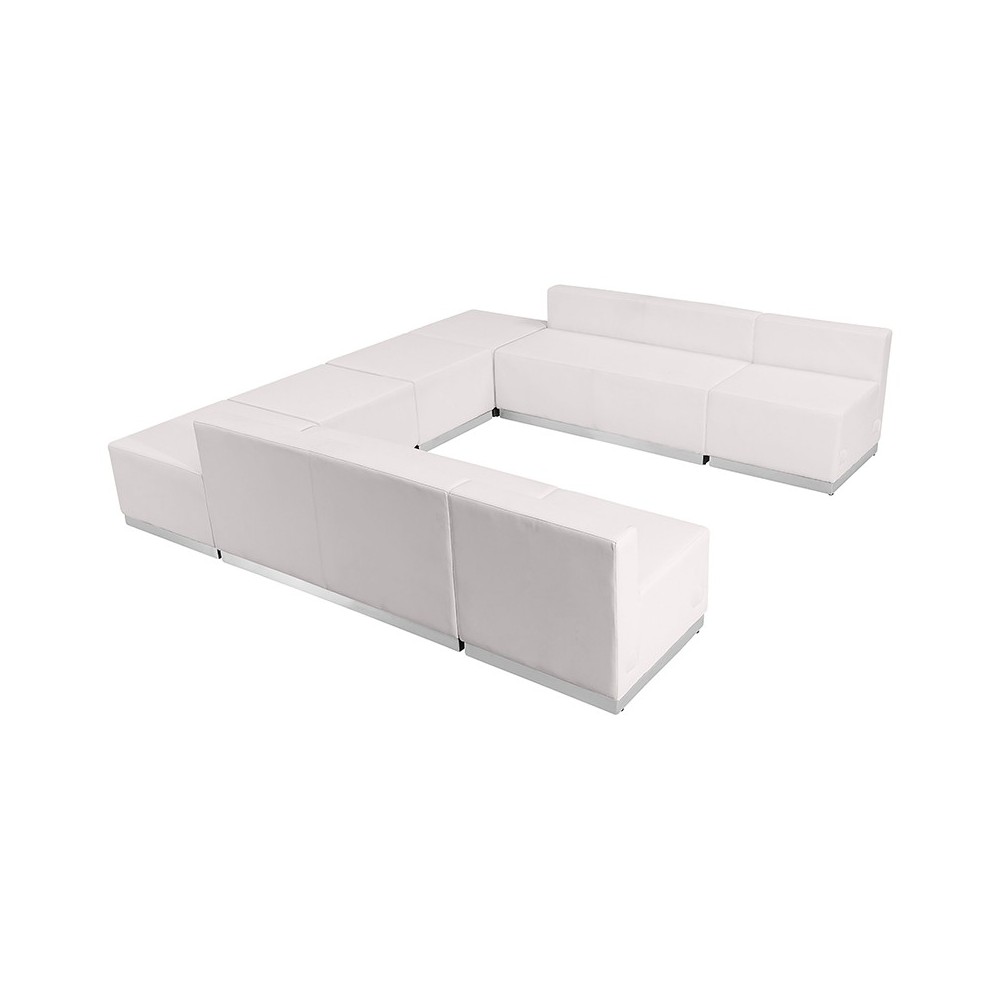 Melrose White LeatherSoft Reception Configuration, 8 Pieces Melrose White LeatherSoft Reception Configuration, 8 Pieces