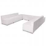 Melrose White LeatherSoft Reception Configuration, 8 Pieces
