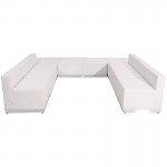Melrose White LeatherSoft Reception Configuration, 8 Pieces