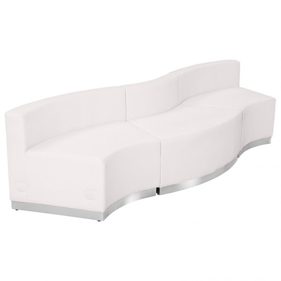 Melrose White LeatherSoft Reception Configuration, 3 Pieces