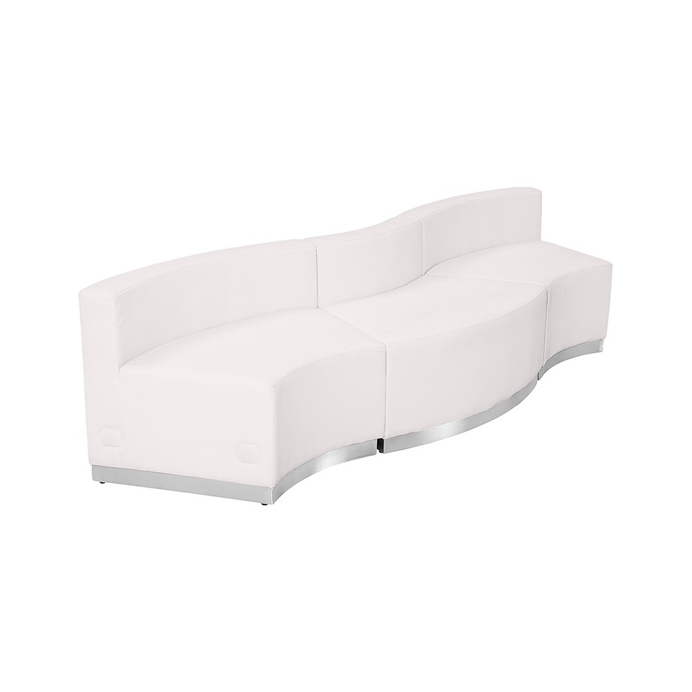 Melrose White LeatherSoft Reception Configuration, 3 Pieces