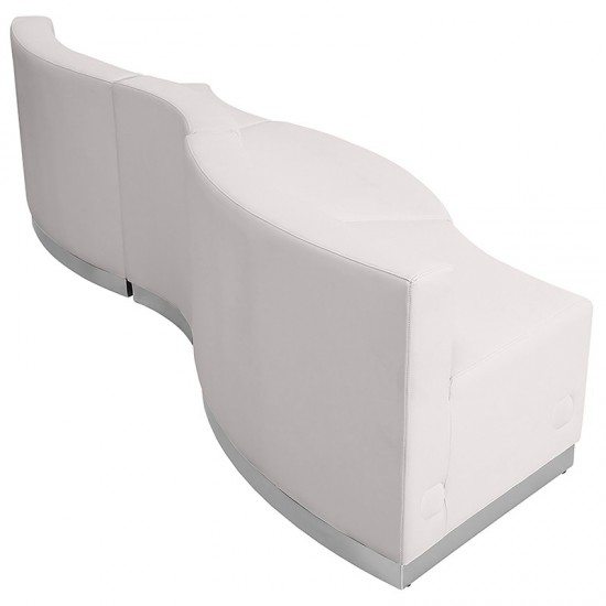 Melrose White LeatherSoft Reception Configuration, 3 Pieces