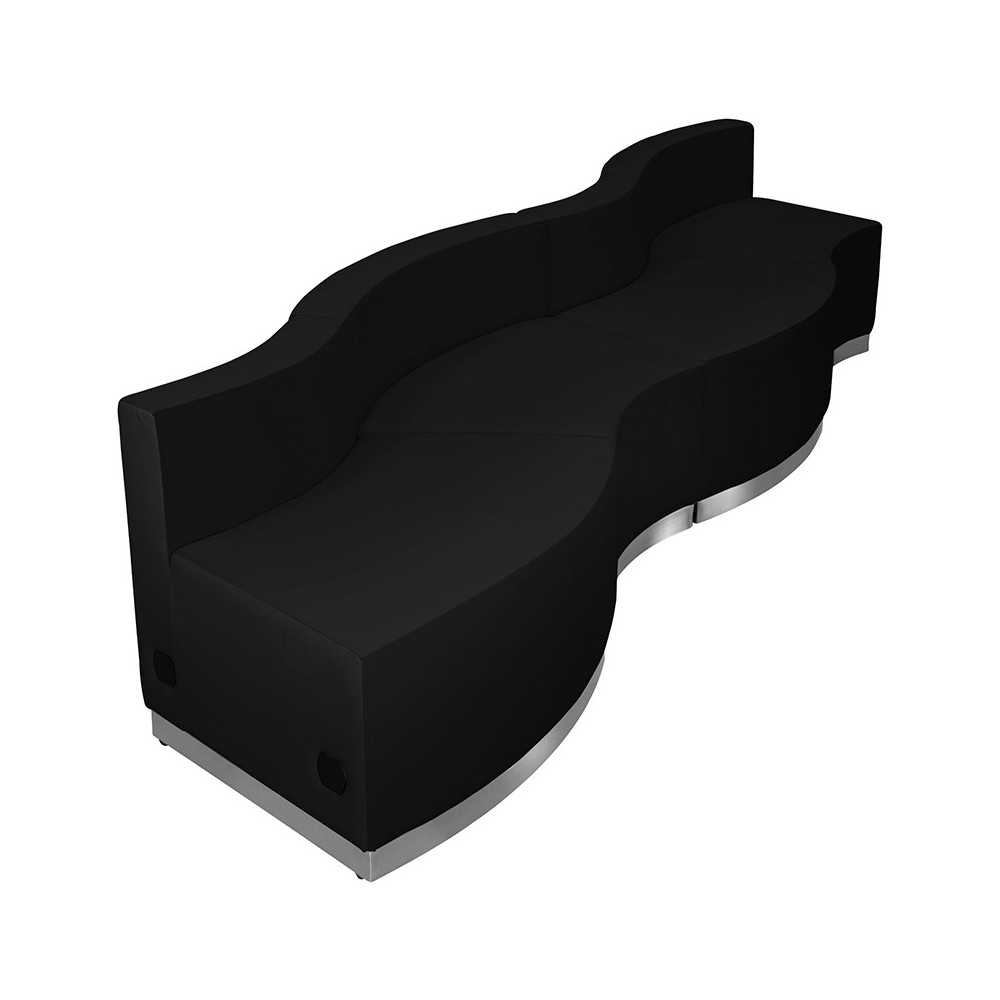 Black LeatherSoft Reception Configuration, 4 Pieces Black LeatherSoft Reception Configuration, 4 Pieces