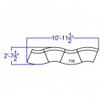 Melrose White LeatherSoft Reception Configuration, 4 Pieces