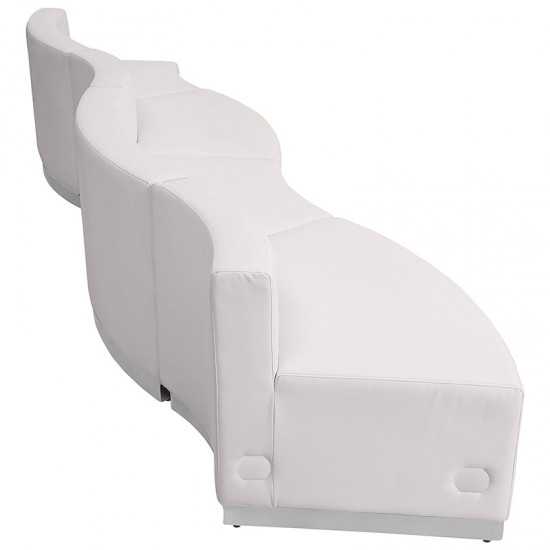 Melrose White LeatherSoft Reception Configuration, 4 Pieces