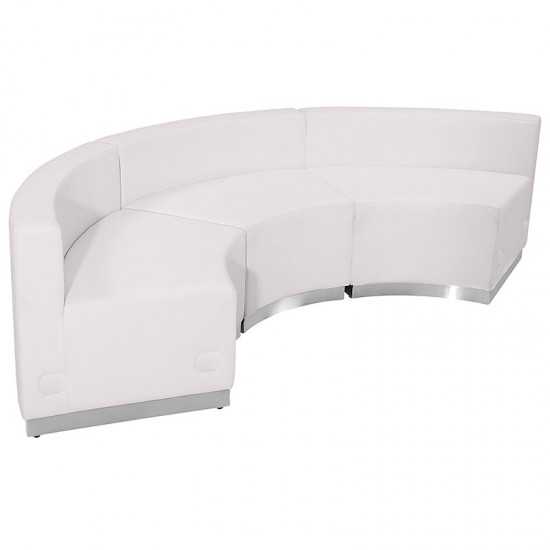 Melrose White LeatherSoft Reception Configuration, 3 Pieces