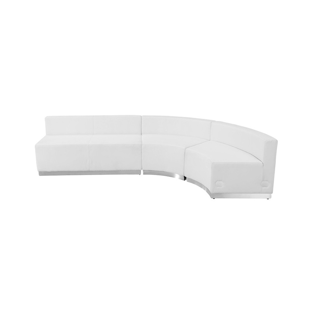 Melrose White LeatherSoft Reception Configuration, 3 Pieces