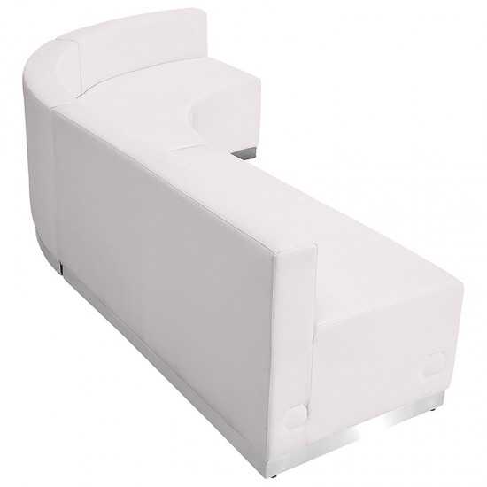 Melrose White LeatherSoft Reception Configuration, 3 Pieces