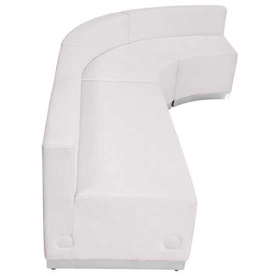 Melrose White LeatherSoft Reception Configuration, 3 Pieces