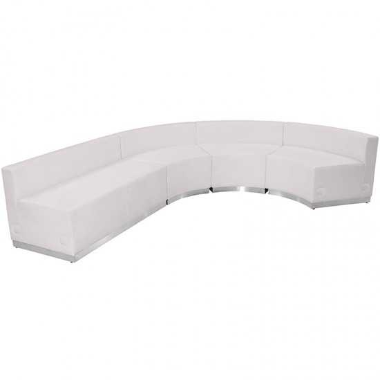 Melrose White LeatherSoft Reception Configuration, 4 Pieces